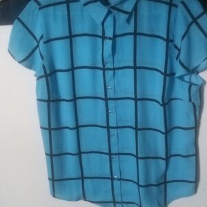 Blue Checkered Women's Shirt